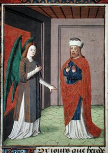 Ms Hunter 368 f.17v Angel, c.1460 (vellum) alkotó: French School