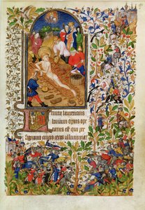 Ms Lat 1156b fol. 171 Szent Lőrinc vértanúsága, Marguerite dOrleans óráiból, 1426 körül alkotó: French School
