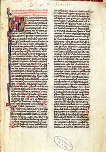 Ms de Vauclair 160 Fol.1 oldal a Somme de Theologie-ból, Aquinói Szent Tamástól (1225-74) alkotó: French School