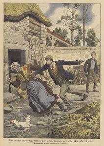 Két 17 és 13 éves fiatal meggyilkolt egy farmert a franciaországi Firminyben (színes litó) alkotó: French School