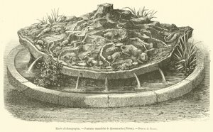 Néprajzi Múzeum, Quonncacha Monolith Fountain, Peru (metszet) alkotó: French School