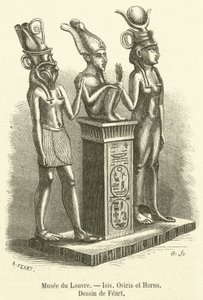 Louvre Múzeum, Ízisz, Ozirisz és Hórusz (metszet) alkotó: French School
