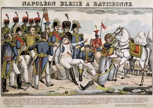 Napóleon megsebesült Regensburgban - Epinal képe alkotó: French School
