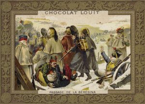 Napoleons Grande Armee átkel a Berezina folyón Oroszországtól való visszavonuláskor, 1812 alkotó: French School