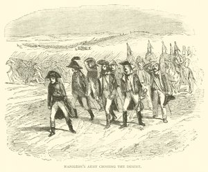 Napóleon hadserege átkel a sivatagon (metszet) alkotó: French School