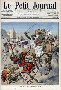 Casablanca közelében a goumierek a marokkóiaknál töltenek, illusztráció a „Le Petit Journal”-ból, illusztris melléklet alkotó: French School