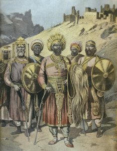 Az abesszíniai Negus, Menelik II (1844-1913) illusztrációja a Le Petit Journalból, 1895. november alkotó: French School