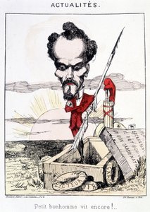 Hírek - Little bonhomme vit encore!. Karikatúra a sírban álló Rochefortról. alkotó: French School