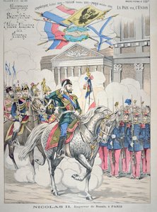 II. Miklós 1896 októberében Párizsba látogat (színes litó) alkotó: French School