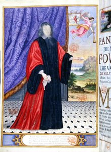 Nicolas Fouquet (1615-80) miniatűr illusztrációja Puget de la Serre „Les Panegyriques des Hommes Illustres de Notre Siecle” című művéből alkotó: French School