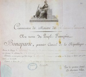 Charles Maurice de Talleyrand-Perigord (1754-1838) jelölése külügyminiszteri posztra, 1797 körül alkotó: French School