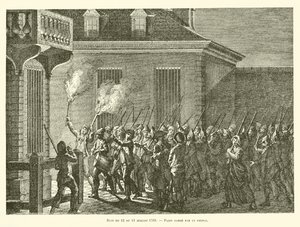 1789. július 12-ről 13-ra virradó éjszaka, a nép által őrzött Párizs (metszet) alkotó: French School