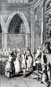Engedelmesség, illusztráció az Apám életéből, Restif de la Bretonne alkotó: French School
