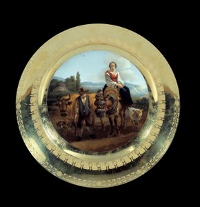 Tárgyak Első Birodalom: Jenő herceg szolgálatának táblája: bergere egy Siena melletti tájon. Angouleme hercege (1781-1828), Malmaison, Musee Du Chateau néven ismert gyártásban valósult meg alkotó: French School