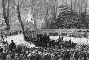 III. Napóleon obsequei Chislehurstben 1873-ban. alkotó: French School