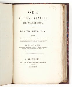 Óda a waterlooi csatáról, Adrien-Jacques-Joseph Le Mayeur alkotó: French School
