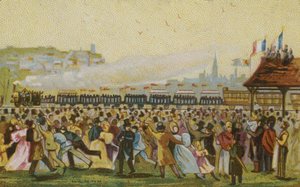 Az első francia vasút megnyitása, 1832 alkotó: French School