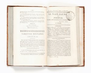 Oldal a „Le Nain Jaune” vagy a „Journal des Arts, des Sciences et de la Littérature” 374. számából, 1815. június 20. (nyomtatott papír) alkotó: French School