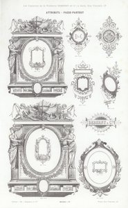 Oldal a tipográfiai matricákból (metszet) alkotó: French School