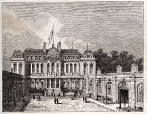 Élysee-palota Párizsban – V. A. Malt-Brown „La France illustrée: földrajz, történelem, statisztikai igazgatás” metszete. 1884 alkotó: French School