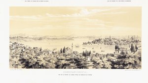 Panoráma Konstantinápolyra, két kilátással a Buyukderére alkotó: French School