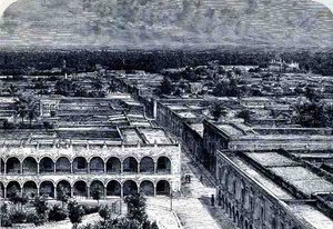 Panorámás kilátás Meridára, Az új világ ősi városaiból, Claude-Joseph-Desire Charnay, pub. 1887 alkotó: French School
