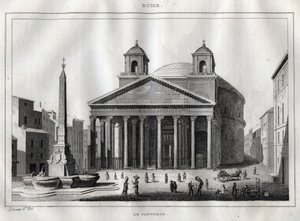 Pantheon - Róma - Róma - Metszet „Olaszország festői”-ből” - Olaszország történelmi és leíró festménye”, M. de Norvins, Ch. Nodier 1834-1836. alkotó: French School
