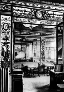 Párizs, a kávézó belsejében, a Grand Vefourban. alkotó: French School