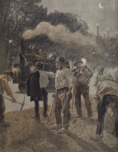 Párizs, éjszakai munka, 19. század vége alkotó: French School