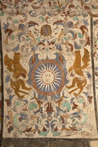 Plébániatemplom (Església de la Mare de Déu de Solers). Belső tér. A templomhajók. Falfestmények. Részlet. 16. század (). alkotó: French School