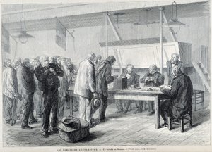 Parlamenti választások: szavazóhelyiség Beauce-ban – a Le Monde Illustré-ben, 1876. március alkotó: French School