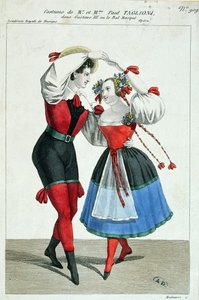 Paul Taglioni (1808-84) és felesége, Anna Galster a III. Gustave-ban táncol, 1830 körül alkotó: French School