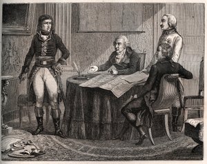 Campoformio béke Ausztria és Franciaország között: Tárgyalások Cobenzl gróf és Bonaparte Napóleon között alkotó: French School