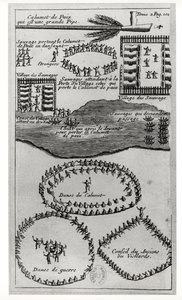 Az irokézek békés síptánca, Louis-Armand de la Hontan báró (1666-1715) „Dialogues Curieux entre l
