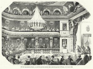 Előadás a szegény munkások javára a Trianonban, Versailles-ban alkotó: French School