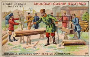 Nagy Péter a hollandiai kikötőben dolgozik (chromolitho) alkotó: French School