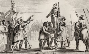 Pharamond, Franciaország legendás királya, Colart „Histoire de France” című művéből, 1840 körül megjelent alkotó: French School