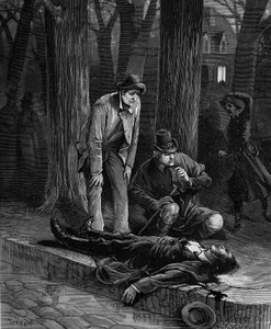 Philippe Lebon francia mérnök 13 szúrással halt meg, miközben átkelt a Champs Elysees-n Párizsban, ahol 1804-ben tanúja volt Napóleon szentségének. alkotó: French School