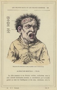 A paral sie generale által érintett idegen fiziognómiája dührohamban (színes litho) alkotó: French School