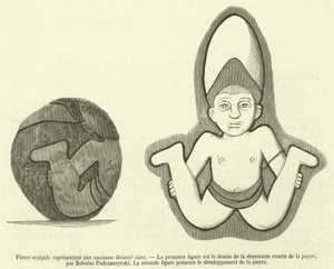 Ősi szláv istenséget ábrázoló faragott kő alkotó: French School