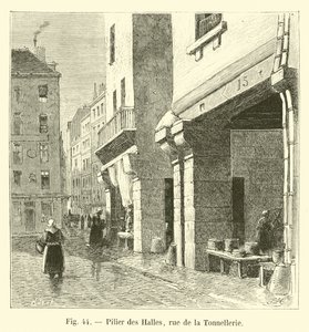 Les Halles oszlopa, rue de la Tonnellerie alkotó: French School