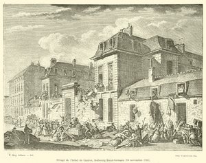 A Hotel de Castres kifosztása, Faubourg Saint-Germain, 1790. november 13. alkotó: French School