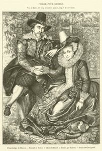 München Pinacothek, Rubens és Isabelle Brandt feleségének portréja (metszet) alkotó: French School