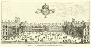 Királyi tér 1645-ben; fakszimile Sylvestre metszetéről alkotó: French School
