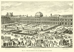 Place du Carrousel 1680-ban, Perelle metszetének fakszimile alkotó: French School