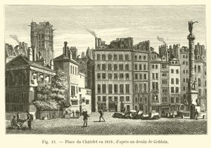 Place du Chatelet 1818-ban; Gobelin rajza után alkotó: French School