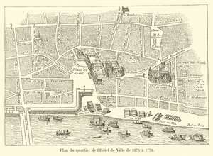 A Hotel de Ville negyed terve 1675-től 1778-ig