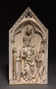 Emléktábla: A szűz és a gyermek angyalokkal, Párizs, 1320-1330 körül alkotó: French School