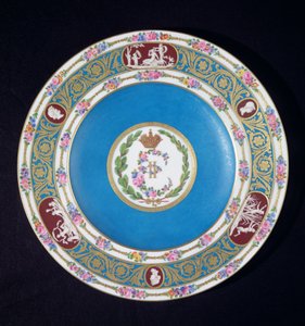II. Katalin oroszországi császárné (1729-96) szolgálatából származó tányér, Sevres, 1779 körül (porcelán)