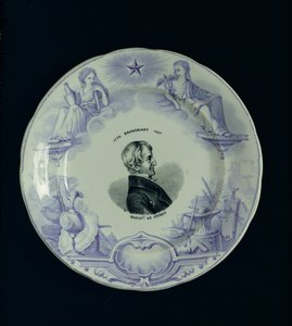 Tányér Alexandre Brongniart (1770-1847) portréjával (kerámia) alkotó: French School